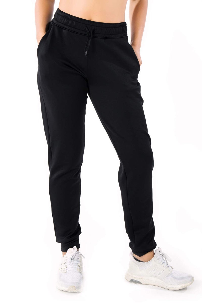 Yogipace Petite Women's High Waisted Fleece Lined Joggers Thermal Warm Winter Sweatpants,25",Black,Size S - Image 1